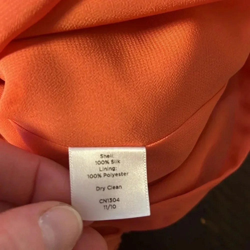 Talbots Orange 100% Silk Dainty Floral Straight Mini Skirt Size 4 Feminine Flowy
